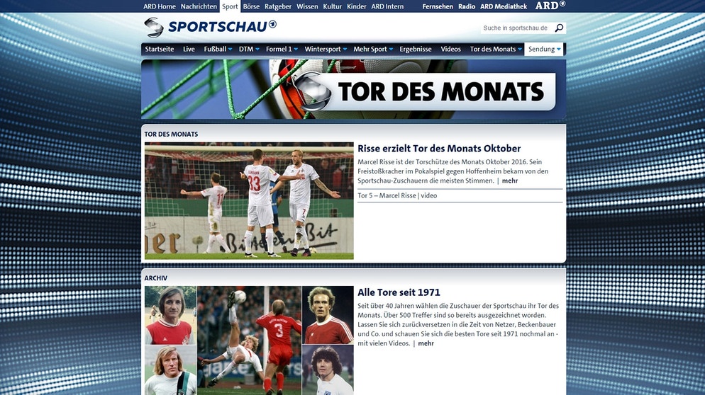 Tor des Monats | Bild: Sportschau.de
