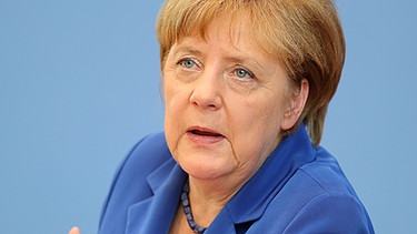 Angela Merkel bei der Sommerpressekonferenz in Berlin | Bild: picture-alliance/dpa