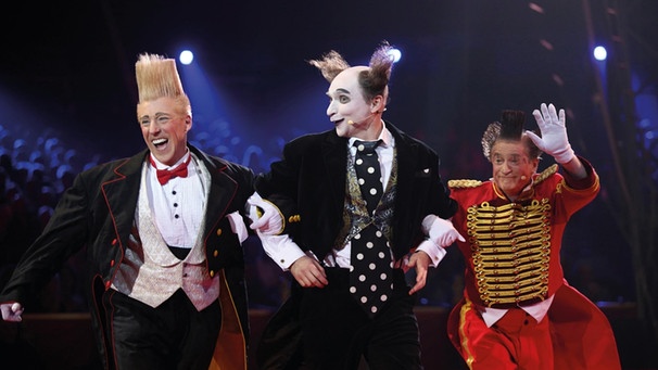 Die Clowns: Bello Nock, Housch ma Housch und Fumagalli (von links) | Bild: BR/Ed Wright Images