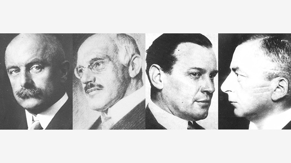 Gründerväter des BR: Josef Böhm, Hermann Klöpfer, Robert Riemerschmid, Ernst Ludwig Voss | Bild: BR