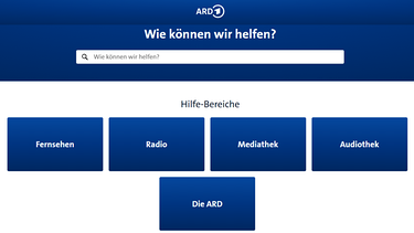 Screenshot Startseite ARD Hilfe | Bild: ARD