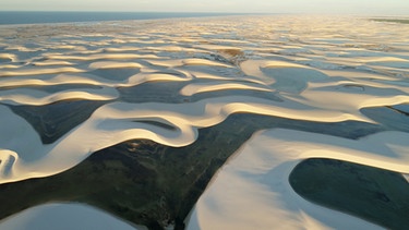 Lençóis Maranhenses Nationalpark in Brasilien: Wie ein Bettlaken sieht das riesige Dünengebiet Lençóis Maranhenses im Norden Brasiliens aus. Die gewaltige Dimension wird erst aus dem All sichtbar.
| Bild: BBC