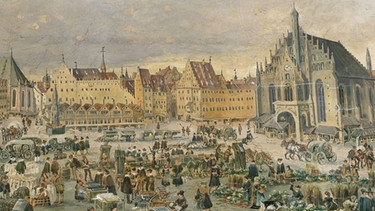 Nürnberger Marktszene aus dem 16. Jahrhundert | Bild: BR