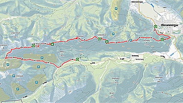 Screenshot von Landkarte mit Track | Bild: Outdooractive / OpenStreetMap (ODbL) - Mitwirkende