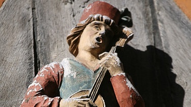 Troubadour-Figur an einem mittelalterlichen Haus in Rennes, Frankreich.
| Bild: picture alliance / Gilles Targat/Photo12