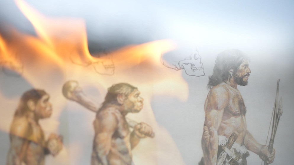 Bild von Neandertalern, das brennt | Bild: BR