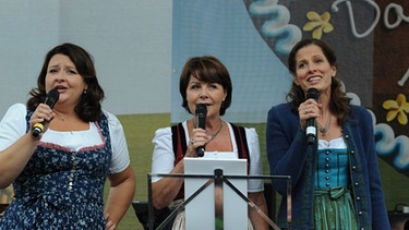 Christine Reimer, Brigitte Walbrun und Heidrun Gärtner (v.l.n.r.) singen beim Fantag 2012. | Bild: BR/Marco Orlando Pichler