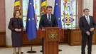 Der Ministerpräsident von Moldau Dorin Recean an einem Rednerpult | Bild: BR