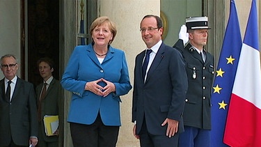 Angela Merkel und Francois Hollande | Bild: BR
