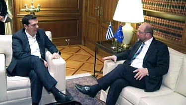 Alexis Tsipras und Martin Schulz | Bild: BR