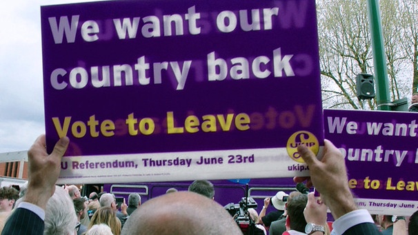 "Vote to leave"-Plakat | Bild: BR