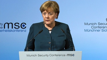 Angela Merkel bei Münchner Sicherheitskonverenz | Bild: BR