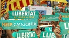 Eine Demonstration von Katalonienbefürwortern | Bild: BR