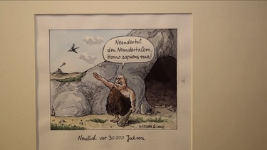 Karikatur von Greser und Lenz in der Kunsthalle Jesuitenkirche  in Aschaffenburg. | Bild: BR