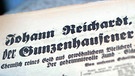 Zeitungsauschnitt über Johann Reichardt aus Gunzenhausen | Bild: BR