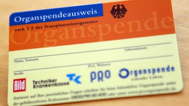 Organspendeausweis | Bild: picture-alliance/dpa
