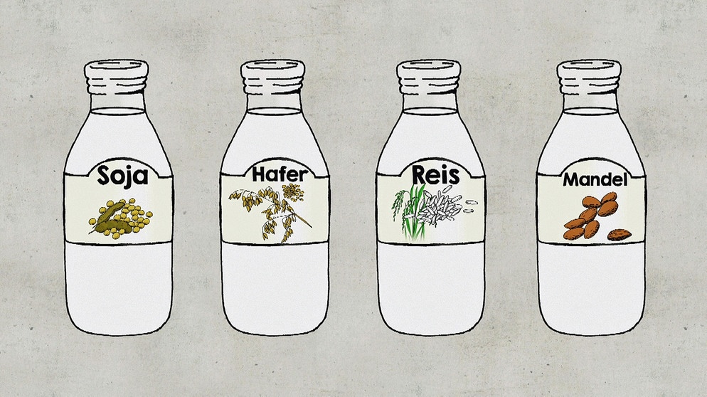Milchersatz: Soja-, Hafer-, Reis- und Mandelmilch | Bild: BR