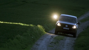 Hasenzählung mit Auto und Scheinwerfer-Licht | Bild: picture-alliance/dpa