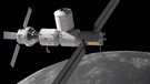 Mondstation in Umlaufbahn um Mond (Symbolbild) | Bild: BR