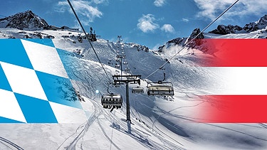 Symbolbild: Bayern contra Österreich, zwei Länder im Ski-Zwist | Bild: picture-alliance/dpa/Montage: BR