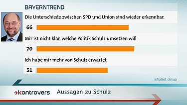 Umfrageergebnisse zu Martin Schulz | Bild: BR