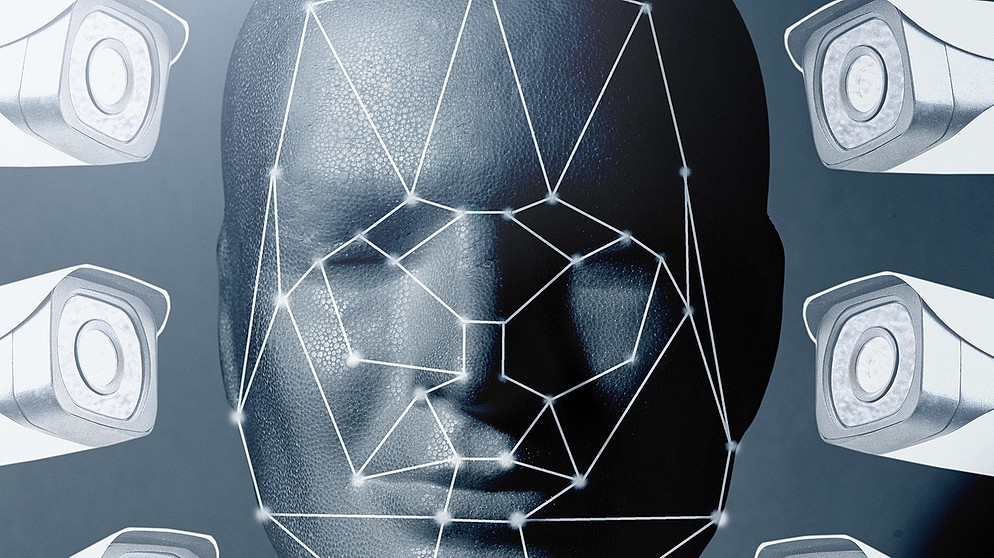 Symbolbild: Biometrische Gesichtserkennung | Bild: colourbox.de / Montage: BR
