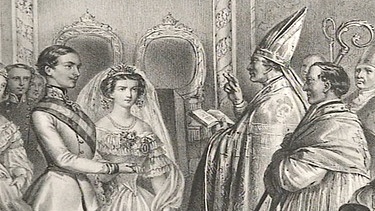 historische Zeichnung Sisi und Franz Josef I. bei ihrer Hochzeit | Bild: BR
