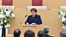 Barbara Stamm im Landtag beim Trauerakt für die Opfer des Amoklaufs in München. | Bild: BR/Rolf Poss