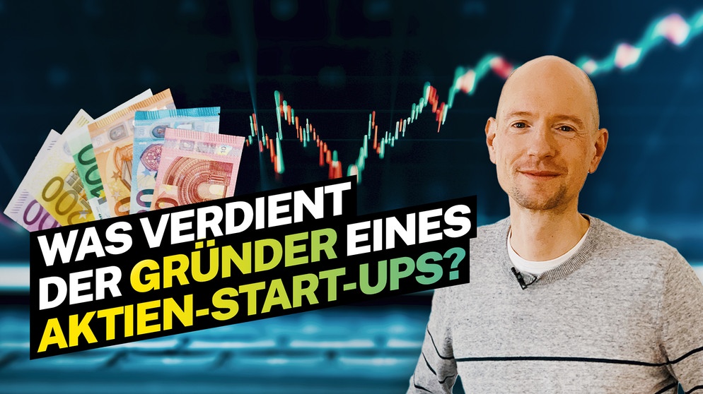 Torsten Tiedt, Gründer eines Aktien-Start-ups, vor einer Aktienanalyse. | Bild: BR