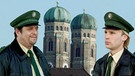 München 7 (Bayerische Serie): Die Protagonisten Felix Kandler (Florian Karlheim)und Xaver Bartl (Andreas Giebel).  | Bild: BR/Munich Press/Fotomontage Klaus Frühwald