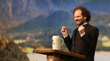 Maximilian Schafroth hält die Fastenrede beim Nockherberg 2024. | Bild: BR/Stefan Matzke