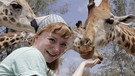Kopf hoch, Giraffe! | Paula mit Giraffen im Hallerpark | Bild: BR | Text und Bild Medienproduktion GmbH & Co. KG