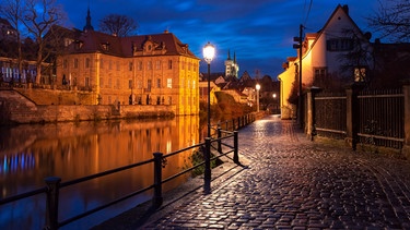 Die Bamberger Altstadt bei Nacht. | Bild: stock.adobe.com/Kavalenkava