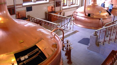 Kupferkessel in einem Brauereibetrieb.  | Bild: stock.adobe.com/Alexey Smirnov