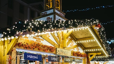 Impressionen vom Christkindelsmarkt Augsburg bei Dunkelheit. | Bild: BR/Sylvia Bentele