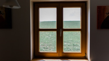 Ein Fenster mit Ausblick auf eine Wiese. | Bild: BR/Vera Johannsen