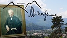 Logo des Richard Strauss Festivals vor einer Ansicht der Zugspitze, Porträt von Richard Strauss | Bild: Montage: BR; picture-alliance/dpa; Richard Strauss Festival