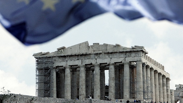 Akropolis und Europafahne | Bild: picture-alliance/dpa