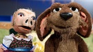 Schwein Christl und Hund Toni führen durch die Sendung "Sauhund! Die pfundige Puppenshow" | Bild: BR/Theresa Högner