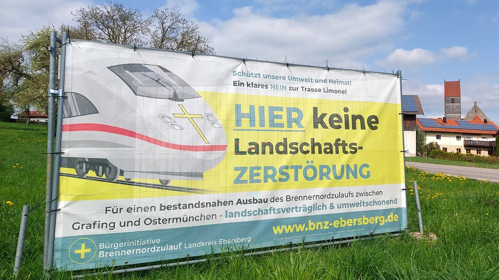 Protestplakat gegen den Brenner-Nordzulauf | Bild: BR/Peter Solfrank