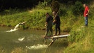 Unter unserem Himmel - Wirtshäuser im Frankenwald: Männer am Weiher beim Fischfang | Bild: BR