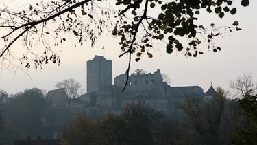 Die Burg Pappenheim liegt direkt oberhalb der gleichnamigen Ortschaft und des Flusses Altmühl. | Bild: BR