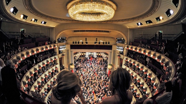 Gäste verfolgen den Wiener Opernball (Archivfoto vom 03.03.2011).  | Bild: picture-alliance/dpa