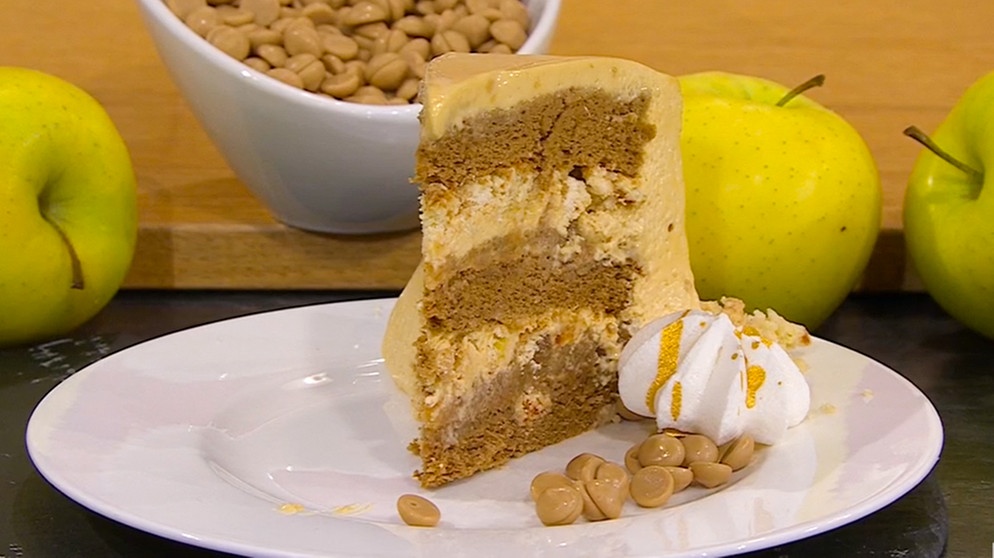 "Goldene Versuchung": Torte mit Karamellschokolade und Apfelfüllung | Bild: BR