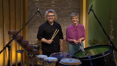 Sandra Bouscarrut und Christian Felix Benning - Multipercussionist | Bild: Wir in Bayern