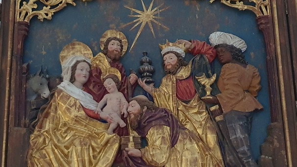 Anbetung der Könige des Flügelaltars in der Königskapelle im Kloster Scheyern | Bild: BR / Erwin Albrecht