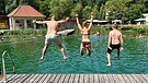 Schwimmen und Baden im Naturbad in der Fränkischen Schweiz: Das Jugendstil-Freibad in Pottenstein wird von Dieter Bauer und seine Familie geführt. | Bild: BR/Ina Sschwandner