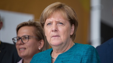 Angela Merkel bei Wahlkampfauftritt in Annaberg-Buchholz, Sachsen | Bild: picture-alliance/dpa
