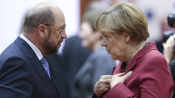 Schulz und Merkel | Bild: picture-alliance/dpa