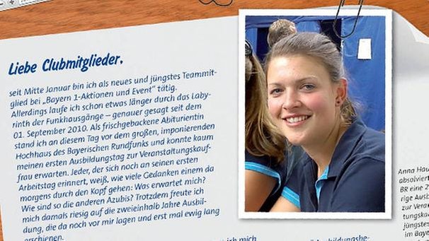 Bayern1-Team-Mitglied Anna Hauser, aus der Bayern 1 Radioclub-Zeitschrift "Servus", Ausgabe März 2013 | Bild: BR